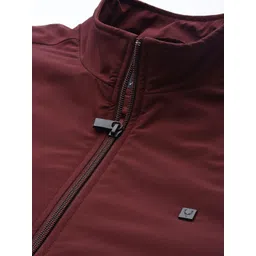 Allen Solly Men Maroon Solid Bomber Jacket image 2
