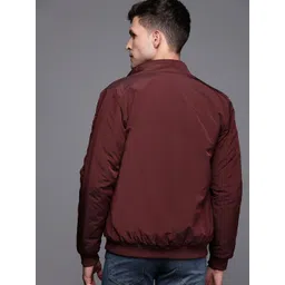 Allen Solly Men Maroon Solid Bomber Jacket image 5