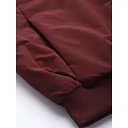 Allen Solly Men Maroon Solid Bomber Jacket image 3