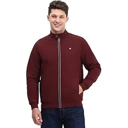 allen solly Men Maroon Solid Full Sleeves Casual Jacket-picture-12