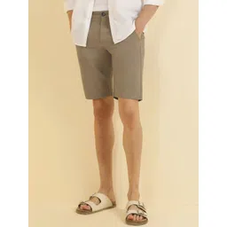 Allen Solly Men Mid-Rise Slim Fit Cotton Shorts-picture-29