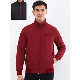 Allen Solly Men Mock Collar Solid Casual Bomber Jacket-picture-18