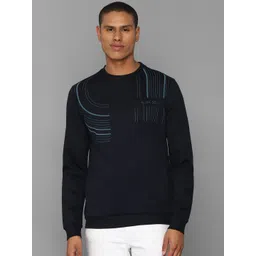 Allen Solly Men Navy Blue Printed Cotton Sweatshirt-picture-18