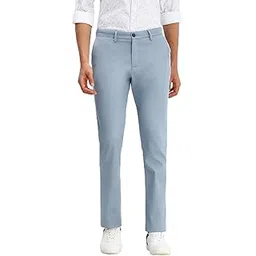 allen solly Men Navy Regular Fit Solid Casual Trousers-picture-30