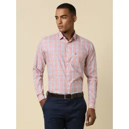 allen solly Men Pink Slim Fit Check Full Sleeves Formal Shirts-picture-11