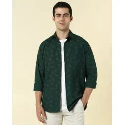 allen solly Men Printed Slim Fit Shirt with Cuffed Sleeves-picture-12