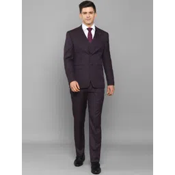 Allen Solly Men Purple Solid Slim-Fit Single-Breasted Three-Piece Formal Suit-picture-29