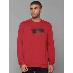 Allen Solly Men Red Printed Cotton Sweatshirt-picture-12