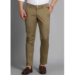 allen solly Men Slim Fit Brown Cotton Blend Trousers-picture-17