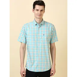 Allen Solly Men Slim Fit Checked Spread Collar Pure Cotton Casual Shirt-picture-35