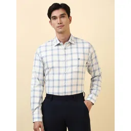 Allen Solly Men Slim Fit Checked Spread Collar Pure Cotton Formal Shirt-picture-19