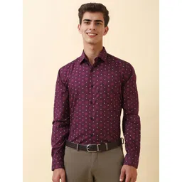 Allen Solly Men Slim Fit Floral Printed Spread Collar Pure Cotton Formal Shirt-image-42