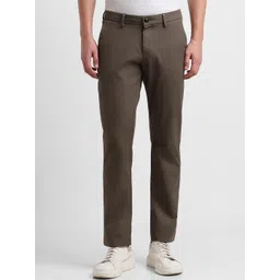 Allen Solly Men Slim Fit Mid-Rise Textured Regular Trousers-picture-42