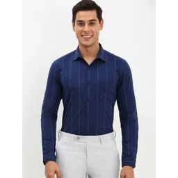 Allen Solly Men Slim Fit Opaque Striped Formal Pure Cotton Shirt-picture-11