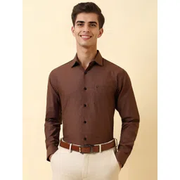 Allen Solly Men Slim Fit Solid Spread Collar Pure Cotton Formal Shirt-picture-41