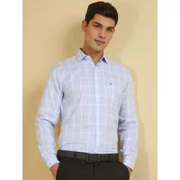 Allen Solly Men Slim Fit Spread Collar Checked Cotton Formal Shirt-picture-21