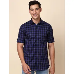 Allen Solly Men Slim Fit Spread Collar Checked Pure Cotton Casual Shirt-picture-40