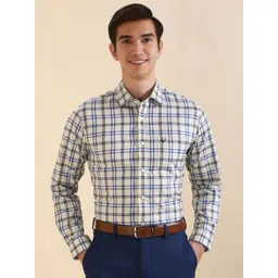 Allen Solly Men Slim Fit Spread Collar Tartan Checked Cotton Formal Shirt-picture-15