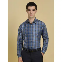 Allen Solly Men Slim Fit Spread Collar Tartan Checked Cotton Formal Shirt-picture-10