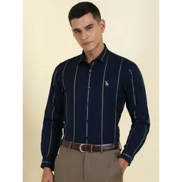 Allen Solly Men Slim Fit Vertical Striped Spread Collar Cotton Formal Shirt-picture-30