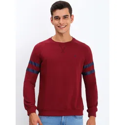 Allen Solly Men Solid Round Neck Cotton Pullover Sweatshirt-picture-18