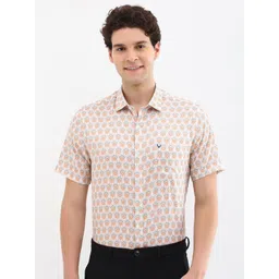 Allen Solly Men Spread Collar Floral Printed Cotton Linen Slim Fit Formal Shirt-picture-22