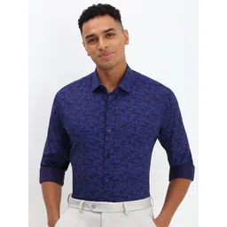 Allen Solly Men Spread Collar Floral Printed Cotton Slim Fit Formal Shirt-picture-43