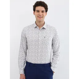 Allen Solly Men Spread Collar Floral Printed Cotton Slim Fit Formal Shirt-picture-21
