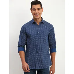 Allen Solly Men Spread Collar Geometric Printed Cotton Slim Fit Casual Shirt-picture-38