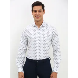 Allen Solly Men Spread Collar Geometric Printed Cotton Slim Fit Formal Shirt-picture-35