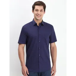 Allen Solly Men Spread Collar Micro Ditsy Printed Cotton Slim Fit Casual Shirt-picture-38