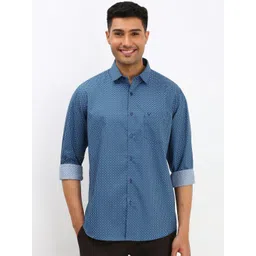 Allen Solly Men Spread Collar Micro Ditsy Printed Cotton Slim Fit Casual Shirt-picture-25