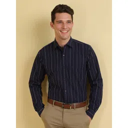 Allen Solly Men Spread Collar Vertical Striped Cotton Slim Fit Formal Shirt-picture-42