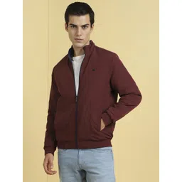 Allen Solly Men Stand Collar Solid Casual Reversible Bomber Jacket-picture-19