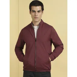 Allen Solly Men Stand Collar Solid Casual Reversible Bomber Jacket-picture-20