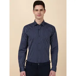 Allen Solly Men Striped Spread Collar Cotton Slim Fit Formal Shirt-picture-38