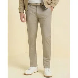 allen solly Men Textured Slim Fit Trousers-picture-16
