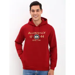Allen Solly Men Typography Embroidered Cotton Hooded Sweatshirt-picture-23
