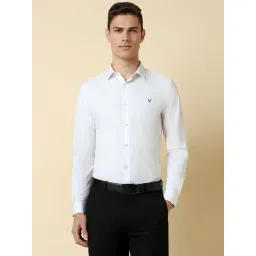 allen solly Men White Slim Fit Solid Full Sleeves Formal Shirts-picture-19