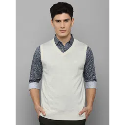 Allen Solly Men White Solid Sweater Vest-picture-13
