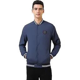 allen solly Men's Baseball Collar Solid Light Weight Jacket | Non Hooded | Standard Length A-Line Style With Welt Pocket-picture-23
