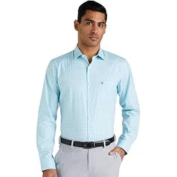 allen solly Men's Cotton Classic Fit Checkered Formal Shirt-picture-13