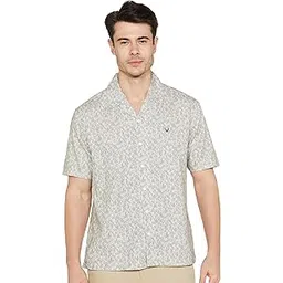 allen solly Men's Cotton Classic Fit Resort Collar Half Sleeve Printed Casual Shirt-picture-14