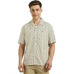 allen solly Men's Cotton Classic Fit Resort Collar Half Sleeve Printed Casual Shirt-picture-15