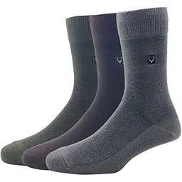 allen solly Men'S Cotton Full Length Socks (Pack Of 3) - Olive, Dark Grey, Brown-picture-15