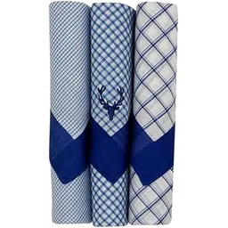 allen solly Men's Cotton Multi-Colored Handkerchief with Brand Logo (Pack of 3)-picture-31