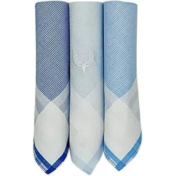 allen solly Men's Cotton Pastel Handkerchief (Pack Of 3) Blue, White-picture-45