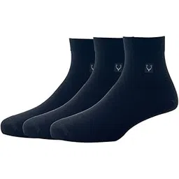 allen solly Mens Cotton Quarter Length Socks (Pack Of 3) Black-picture-32