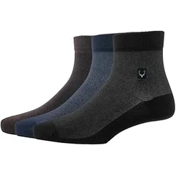 allen solly Men'S Cotton Quarter Length Socks (Pack Of 3) - Black, Brown, Navy-picture-11