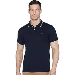 allen solly Men's Regular fit Solid Polo with Sleeve Detail-picture-17